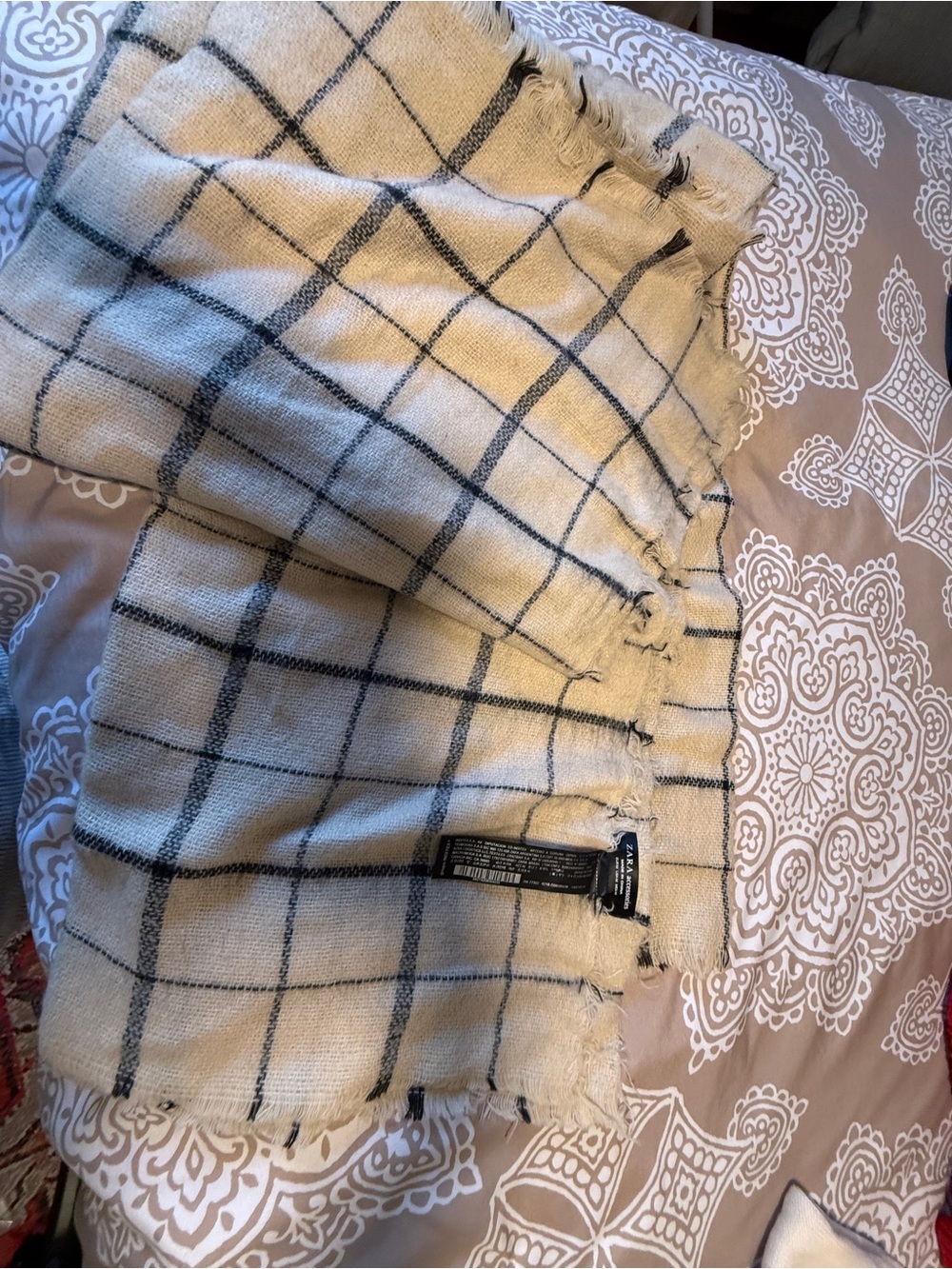 ZARA Plaid Casual Blanket Scarf NEW